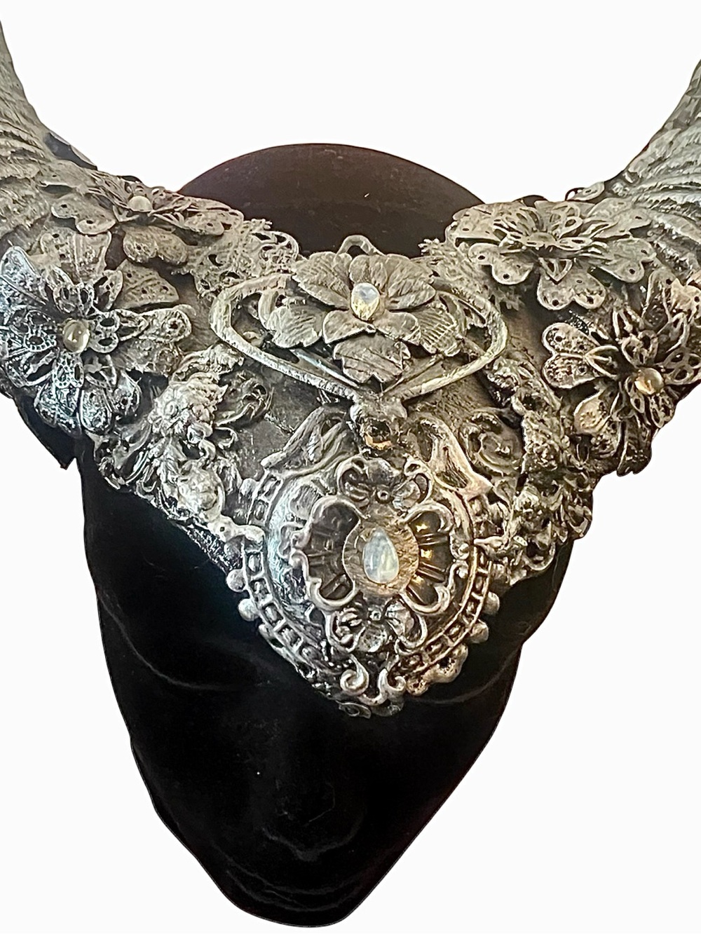SALE! HYSTERIA MACHINE Gothic Goddess Pagan Witch Horned Headdress Fantasy Crow - Picture 3 of 6